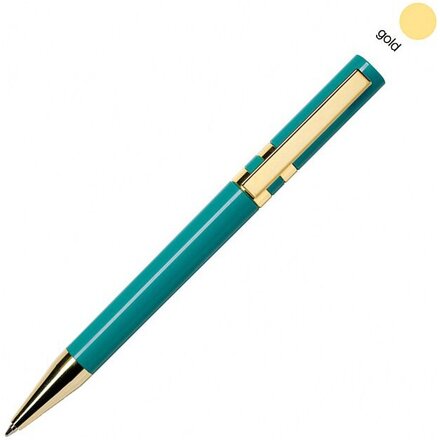 Ручка шариковая автоматическая "Ethic C GOLD" темно-бирюзовый/золотистый