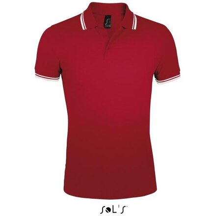 Рубашка-поло мужская "Pasadena Men" 200, S, красный/белый