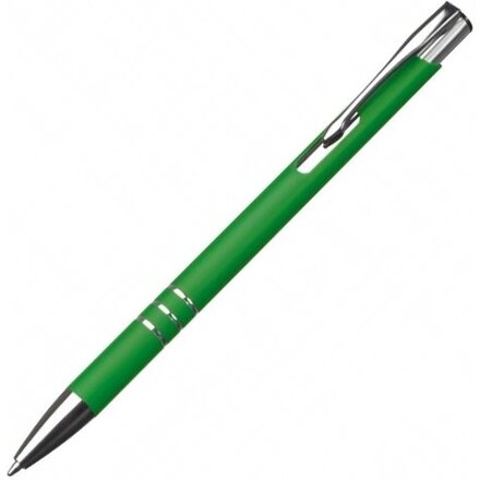 Ручка шариковая автоматическая "New Jersey" софт-тач, зеленый/серебристый
