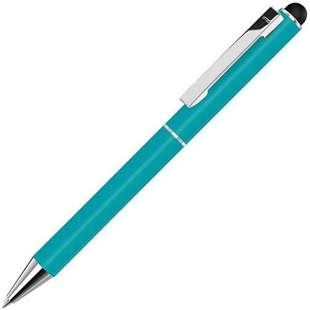 Ручка шариковая автоматическая "Straight Si Touch" бирюзовый/серебристый