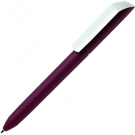 Ручка шариковая автоматическая "Flow Pure GOM CB" софт-тач, бордовый/белый