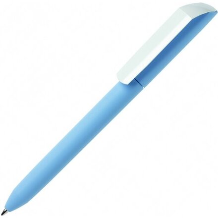 Ручка шариковая автоматическая "Flow Pure GOM CB" софт-тач, светло-голубой/белый