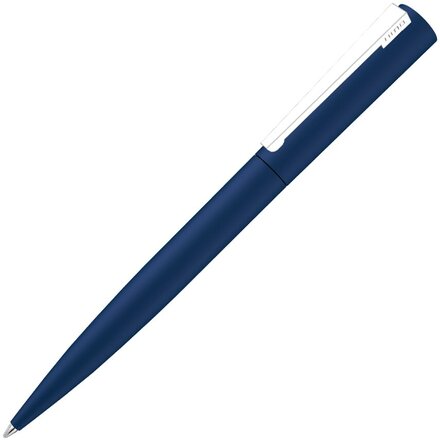 Ручка шариковая автоматическая "Brush Gum" темно-синий/серебристый