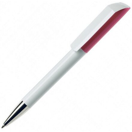 Ручка шариковая автоматическая "Flow BC CR" белый/розовый