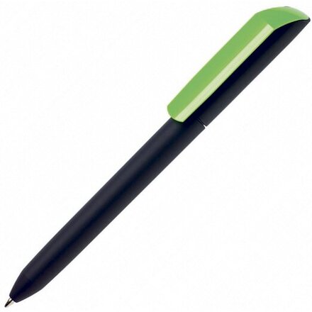 Ручка шариковая автоматическая "Flow Pure GOM KF" софт-тач, черный/неоновый зеленый