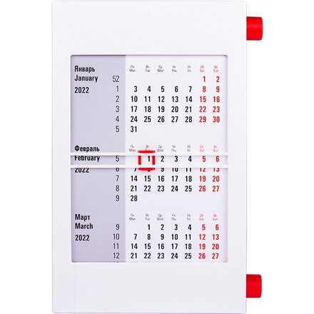 Календарь настольный "9510" 2024-2025, белый/красный