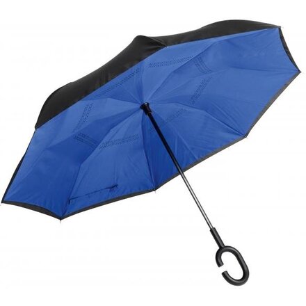 Зонт-трость "Flipped" синий/черный