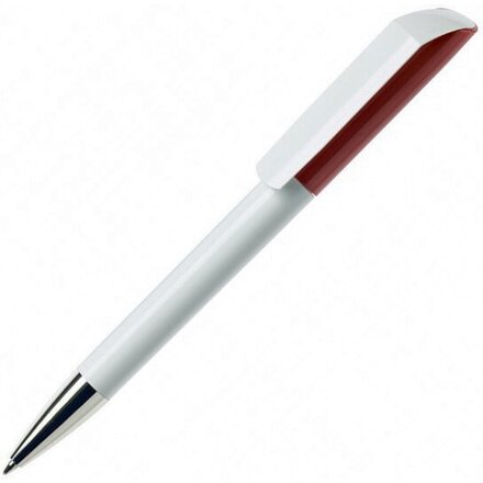 Ручка шариковая автоматическая "Flow BC CR" белый/красный