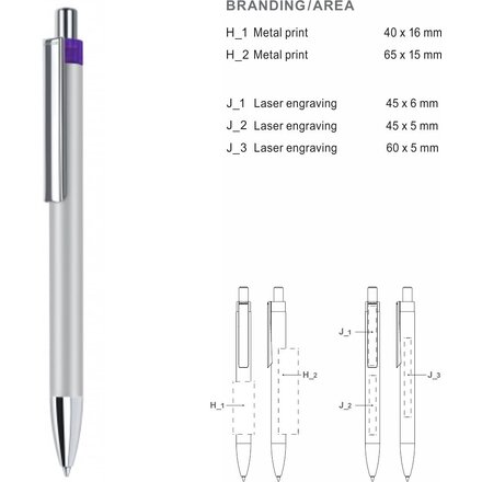 Ручка шариковая автоматическая "Polar Mix & Match" серебристый/фиолетовый