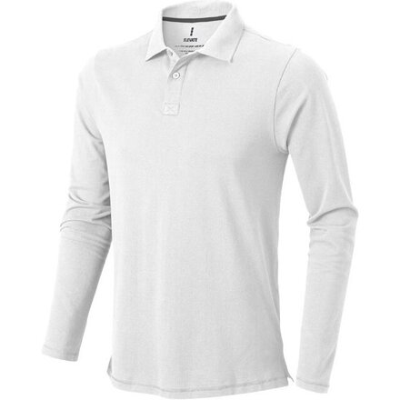 Рубашка-поло мужская "Oakville" 200, M, с длин. рукавом, белый