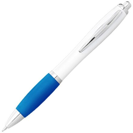 Ручка шариковая автоматическая "Nash" белый/синий/серебристый