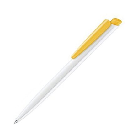 Ручка шариковая автоматическая "Dart Polished Basic" белый/желтый