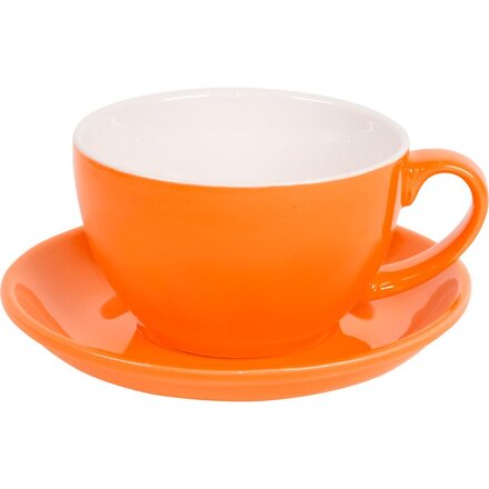Чашка с блюдцем "Cappucino" оранжевый/белый
