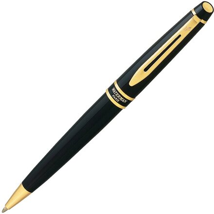 Шариковая ручка Waterman Expert, цвет: Black Laque GT, стержень: Mblue