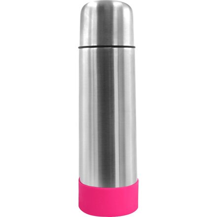 Термос "Picnic Silver To Go" с манжетой, серебристый/розовый