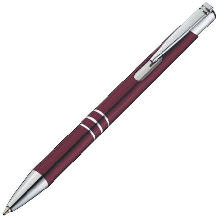 Ручка шариковая автоматическая "Ascot" бордовый/серебристый
