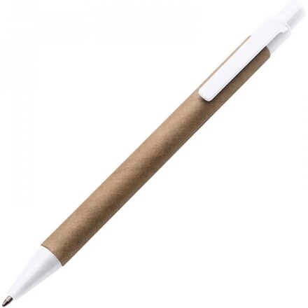 Ручка шариковая автоматическая "Bristol" коричневый/белый