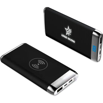 Зарядное устройство "Wolfrock" 10 000 мАч, софт-тач, черный