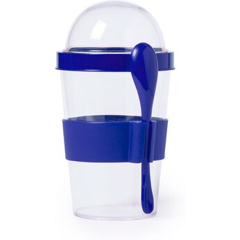 Контейнер для еды "Yoplat" прозрачный/синий