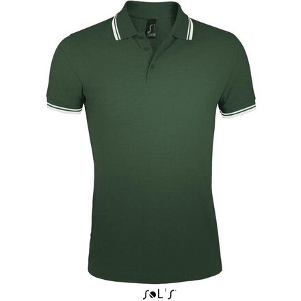 Рубашка-поло мужская "Pasadena Men" 200, 3XL, зеленый/белый