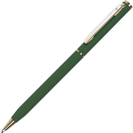 Ручка шариковая автоматическая "Slim" зеленый/золотистый