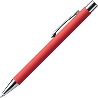 Ручка металлическая шариковая DOVER с покрытием софт-тач, красный