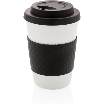 Стакан "P432.671" с крышкой, белый/черный