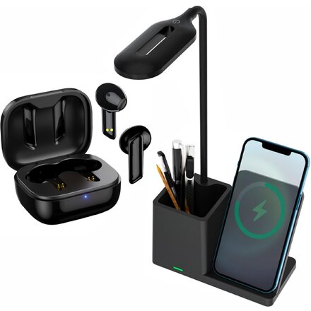 Наушники беспроводные "Bluetooth Opportunity", лампа настольная "Stark"