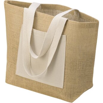 Сумка Jute джутовая с широким дном, натуральный