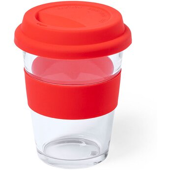 Стакан "COLOR", прозрачный/красный