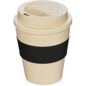 Стакан "Madrid" с крышкой, бежевый/черный