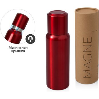 Вакуумный термос c магнитной крышкой "Magne", 500 мл, красный