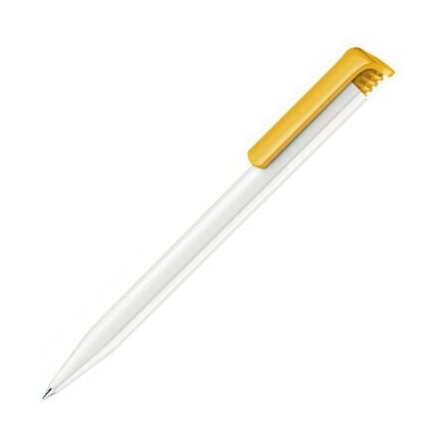 Ручка шариковая автоматическая "Super Hit Polished Basic" белый/желтый