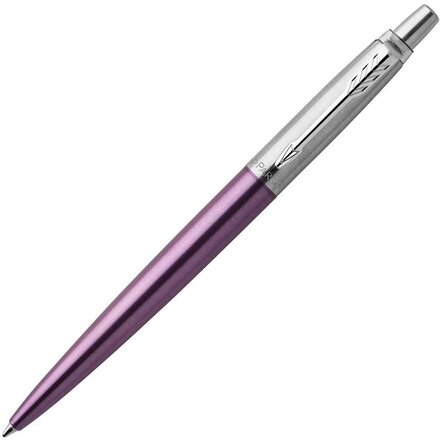 Шариковая ручка Parker "Jotter Victoria Violet Chrome CT", стержень:M, цвет чернил: blue в подарочной блистерной упаковке