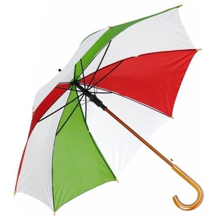 Зонт-трость "Nancy" красный/зеленый/белый