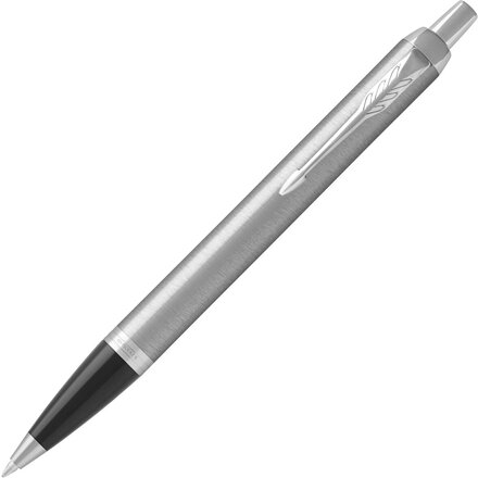 Ручка шариковая автоматическая "IM Essential Brushed Metal CT" серебристый/черный