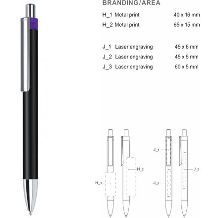 Ручка шариковая автоматическая "Polar Mix & Match" черный/фиолетовый