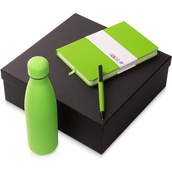 Набор подарочный "Color It" блокнот в твердой обложке, зеленое яблоко