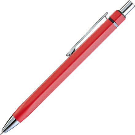 Ручка шариковая автоматическая "Six" красный/серебристый