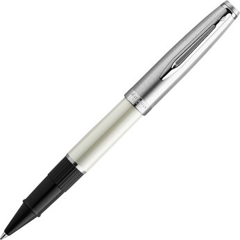 Ручка роллер Waterman  Embleme, белый/серебристый/черный
