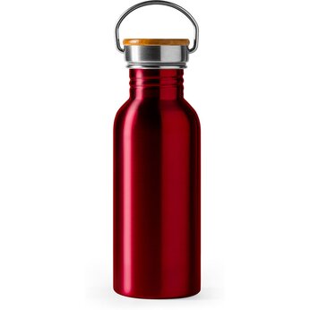Бутылка BOINA из нержавеющей стали 304 и бамбука, красный