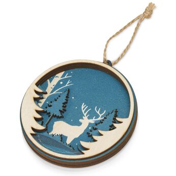 Подвеска деревянная многослойная «Рождественская встреча»