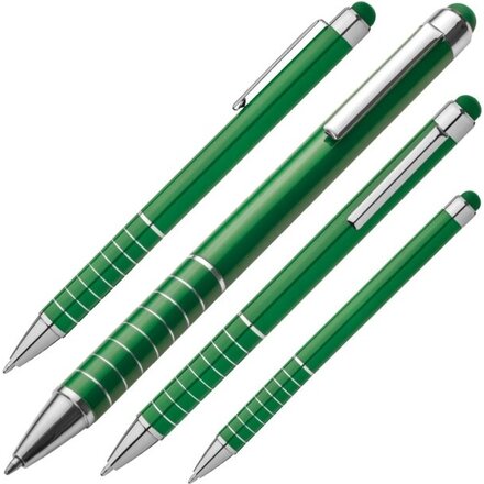Ручка шариковая автоматическая "Luebo" зеленый/серебристый