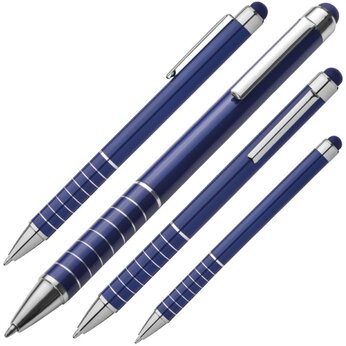 Ручка шариковая автоматическая "Luebo" синий/серебристый