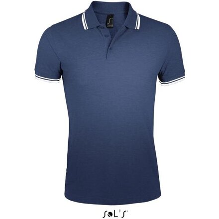 Рубашка-поло мужская "Pasadena Men" 200, XL, темно-синий/белый
