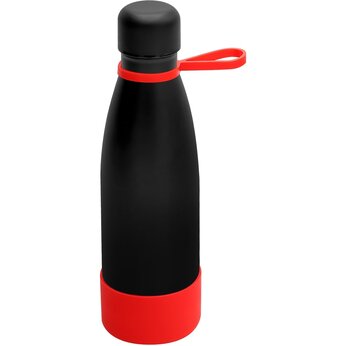 Термобутылка  "Olivia To Go" с манжетой, черный/красный