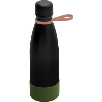 Термобутылка  "Olivia To Go" с манжетой, чёрный/мокко/хаки
