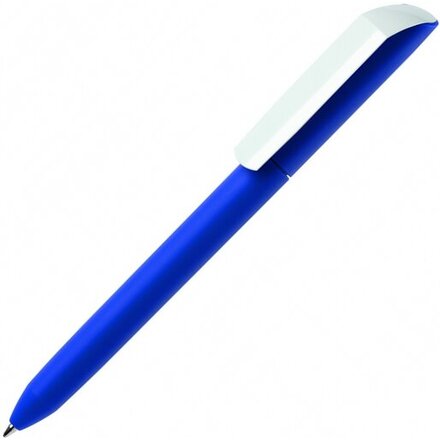 Ручка шариковая автоматическая "Flow Pure GOM CB" софт-тач, синий/белый