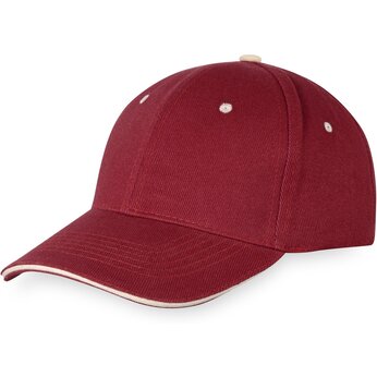 Бейсболка "New Castle" красный/натуральный