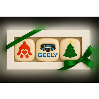 Макаронс квадратный с логотипом, 3 шт.